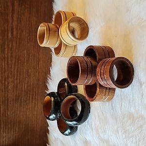 3 sets of vintage wooden napkin holders